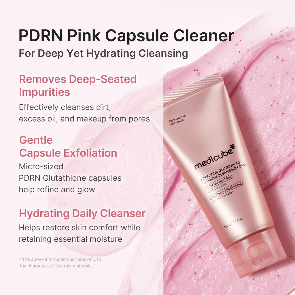 PDRN Pink Glutathione Capsule Foam Cleanser X3